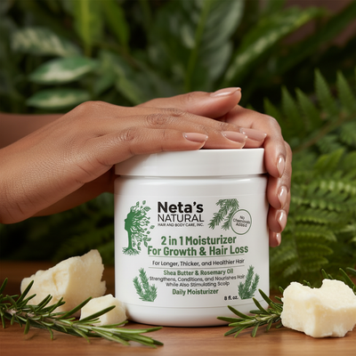 Brown skin manicured hands holding jar