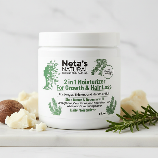 Neta's Natural 2 in 1 Moisturizer for Growth & Hair Loss - Clean White Marble