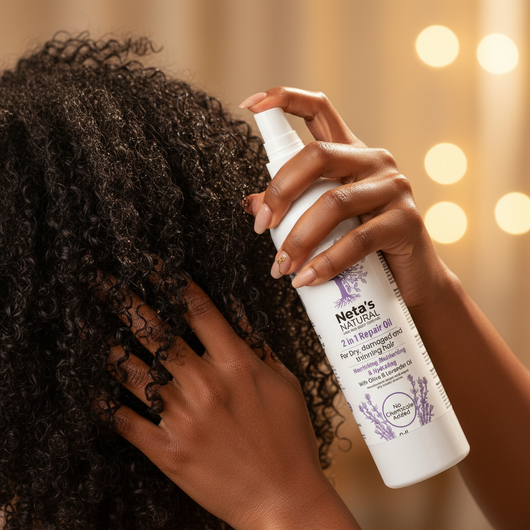 Golden Oil on Tight Black Coily Hair